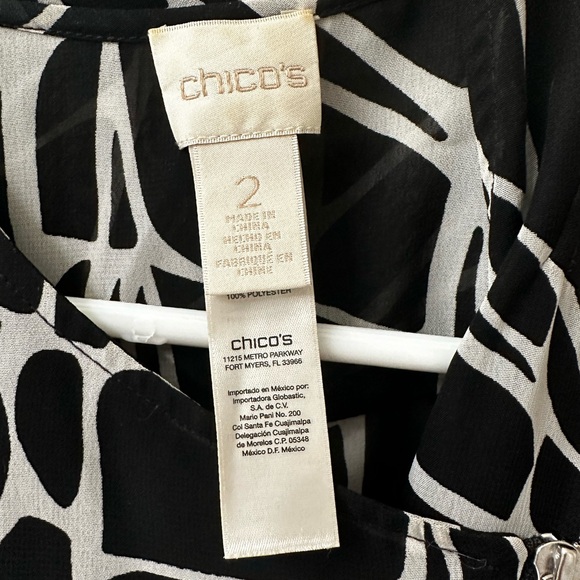 Chico’s black and white vest. Chic animal print with an off-center zipper. - Picture 6 of 8